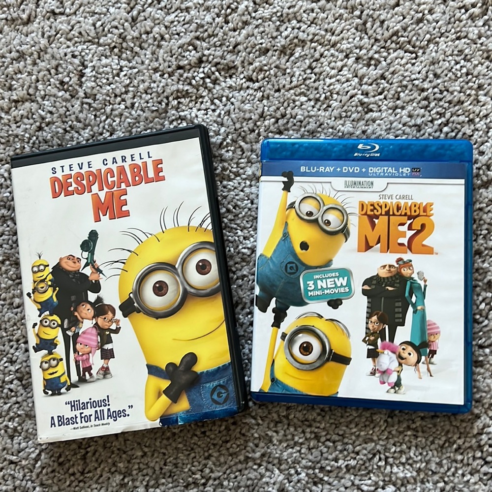 Despicable Me DVD & Despicable Me 2 BluRay movies
